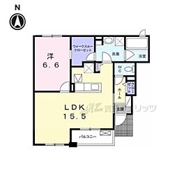 エクセレントカーサ2 1LDKの間取図画像