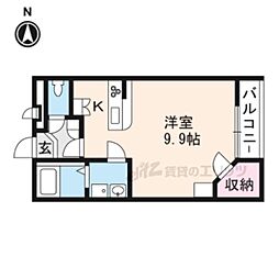 レオパレスカーサ 1Kの間取図画像