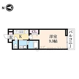 ハルズMIKURADO 1Kの間取図画像