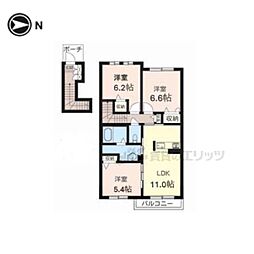 シャーメゾン龍田 3LDKの間取図画像