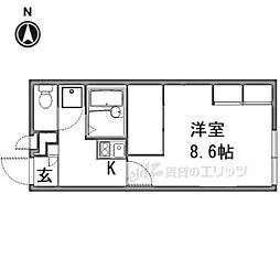 レオパレスかつらぎ 1Kの間取図画像