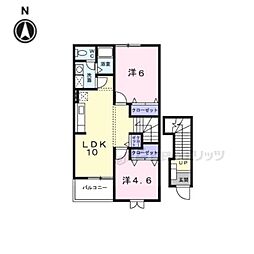 サニークァイエット3棟 2LDKの間取図画像