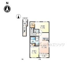 Le・vipia 2LDKの間取図画像