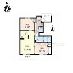 リバーパーク2 2LDKの間取図画像