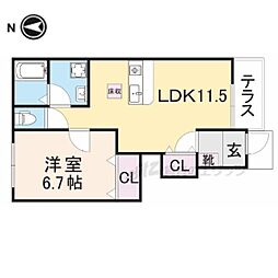 レジデンスガーデン 1LDKの間取図画像