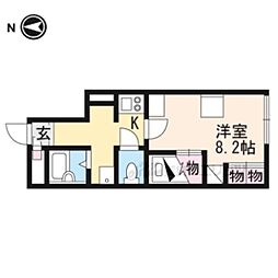 レオパレスウイル南郡山 1Kの間取図画像