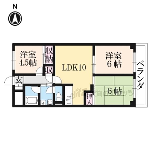 グレースコート大宮 203｜奈良県奈良市芝辻町２丁目(賃貸マンション3LDK・2階・60.00㎡)の写真 その2