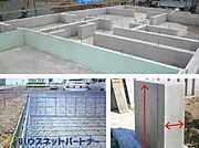 べた基礎は立ち上がりと底面全体が一体の鉄筋コンクリート造。
