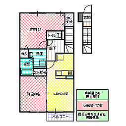 ROYAL　GARDEN　KANAI 2階2LDKの間取り