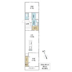 D’s LIEN F F号地 301号室 3階2LDKの間取り