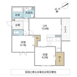 D’s LIEN C C号地 103号室 1階2LDKの間取り