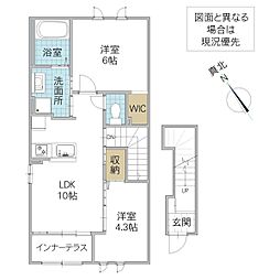 エトワール 2階2LDKの間取り