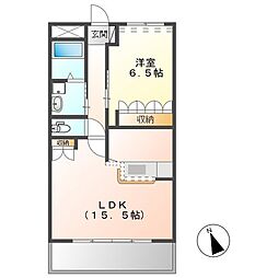 ベル・グラース 3階1LDKの間取り