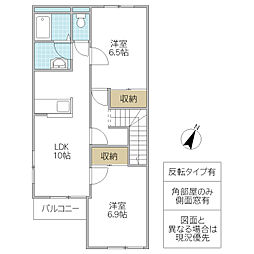 in Bound 2階2LDKの間取り