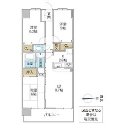 ベルヴィラ牛久 3LDKの間取図画像