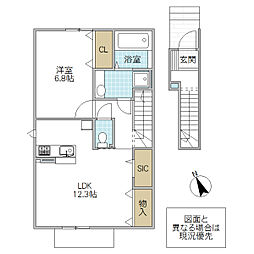 グレース 1LDKの間取図画像