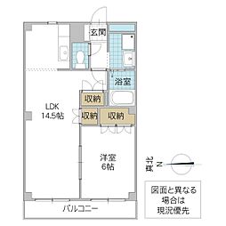 アルファビレッジ豊岡 1LDKの間取図画像