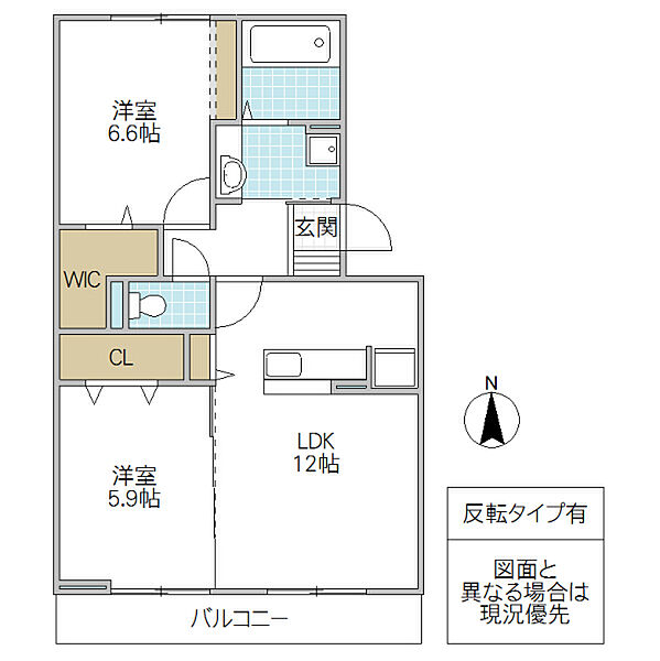 シャトーパルフェ 302号室｜茨城県つくば市学園南(賃貸アパート2LDK・3階・58.37㎡)の写真 その2