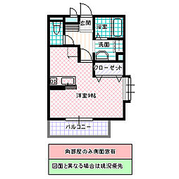 ハイツヨシハル ワンルームの間取図画像