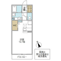 トルビヨン ワンルームの間取図画像