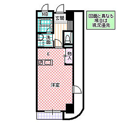 第1日信ビル ワンルームの間取図画像