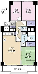 ルネ西野 3LDKの間取図画像