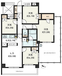クオス池上 4LDKの間取図画像