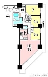 ファーストタワー大津MARY 3LDKの間取り