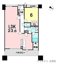 ネバーランド大津GRANBAY 1LDKの間取図画像