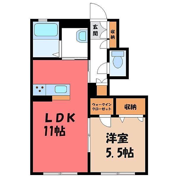 リヴェール・ヴィラ ｜群馬県伊勢崎市境栄(賃貸アパート1LDK・1階・42.73㎡)の写真 その2