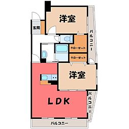 ヴィラ・アルビレオ 2LDKの間取図画像