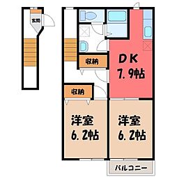 グリーンウィンド 2DKの間取図画像