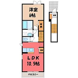 ピーチハッピネス 1LDKの間取図画像