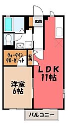 アベーテ・カーサCD 1LDKの間取図画像