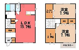 アルフェッカF 2LDKの間取図画像