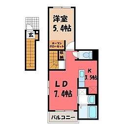 ラフェリカーナ・M 1LDKの間取図画像