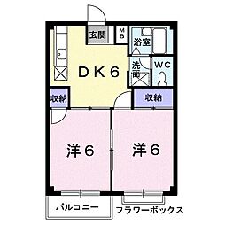 プラネット1 2DKの間取図画像