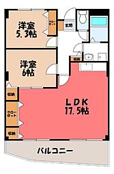 ラ・デファンスミキ 2LDKの間取図画像