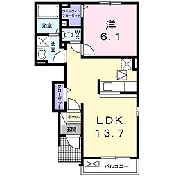 マリレハイム 1LDKの間取図画像