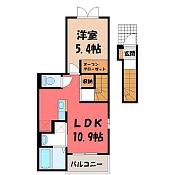 カーサモデルノA 1LDKの間取図画像