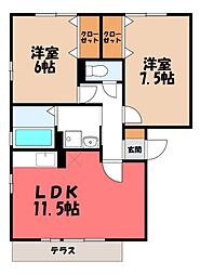 リビングタウン双葉A 2LDKの間取図画像
