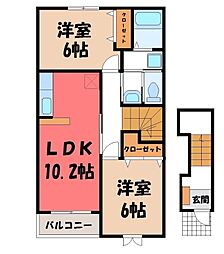 サンリット2 2LDKの間取図画像