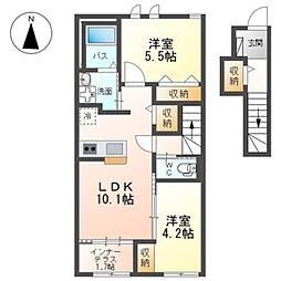 ヴァーチュアス I 2LDKの間取図画像