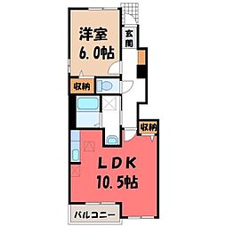 アルカンシェル 1LDKの間取図画像