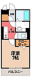 グランディーオ 1Kの間取図画像