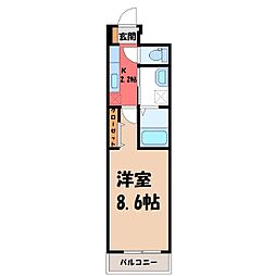 メゾン TOZEN 1Kの間取図画像