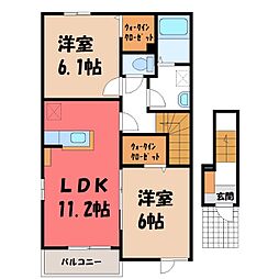 ウインズガーデン 2LDKの間取図画像