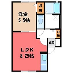 シャネル 1LDKの間取図画像