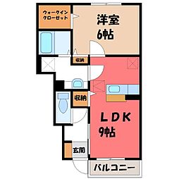 雅E 1LDKの間取図画像