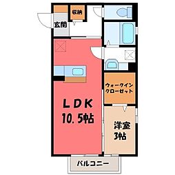 マリオーネ 1LDKの間取図画像